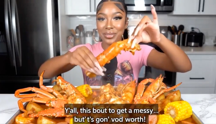 Photo of fake AI mukbang video on TikTok