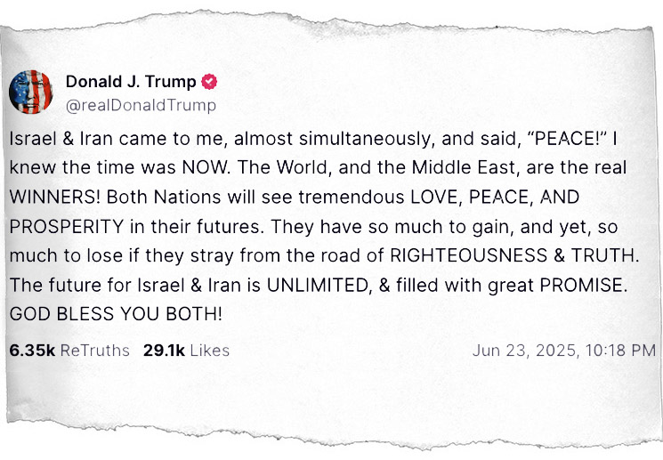 Photo of President Trump post