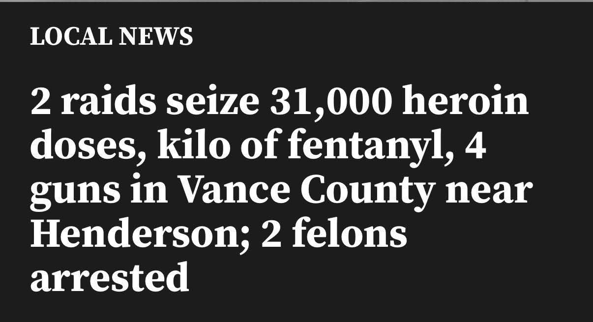 FBI DELIVERS MAJOR BLOW TO DRUG POISONERS IN NORTH CAROLINA